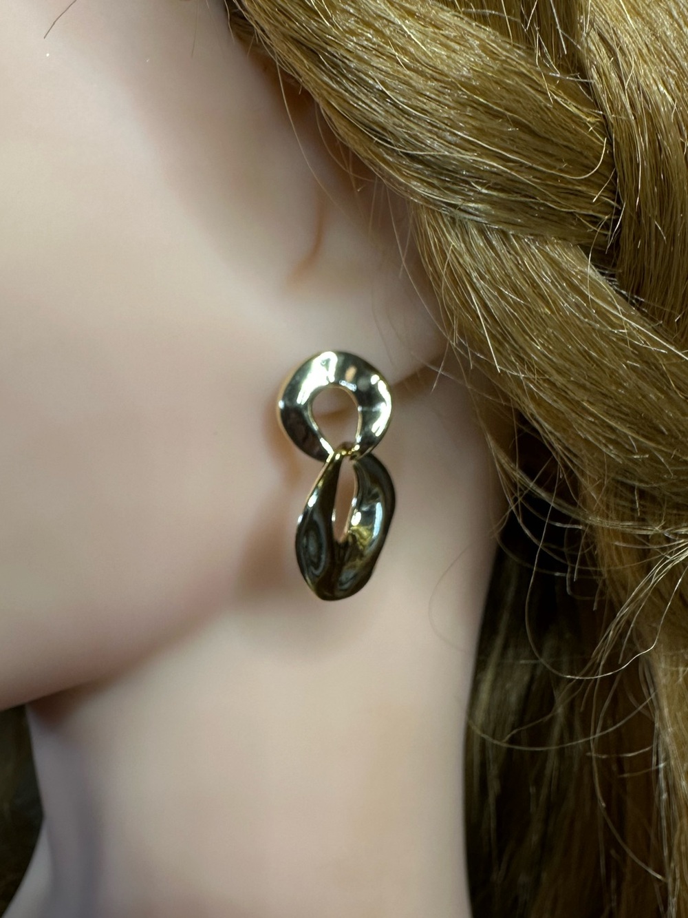 Chunky Gold Plated Brass Drop Earrings | Statement Dangles